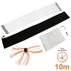 MaxBlast Kit De Ramonage 10m Nylon Flexible Hérisson De Ramonage Synthétique ...