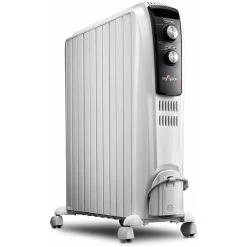 DeLonghi Radiateur Bain D'huile Avec Thermostat Réglable 2500 W Blanc