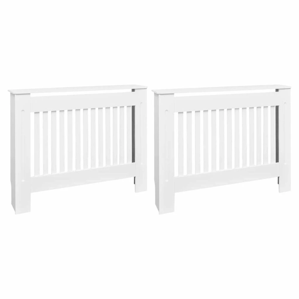 VidaXL Cache-radiateurs 2 Pcs Blanc MDF 112 Cm – Image 2