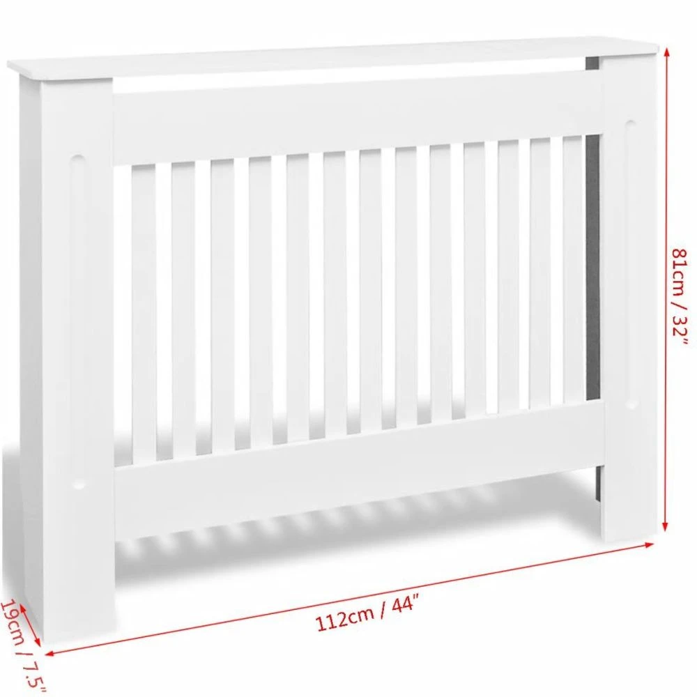 VidaXL Cache-radiateur 112 Cm MDF Blanc – Image 4