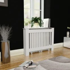 VidaXL Cache-radiateur 112 Cm MDF Blanc