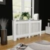 VidaXL Cache-radiateur 152 Cm MDF Blanc