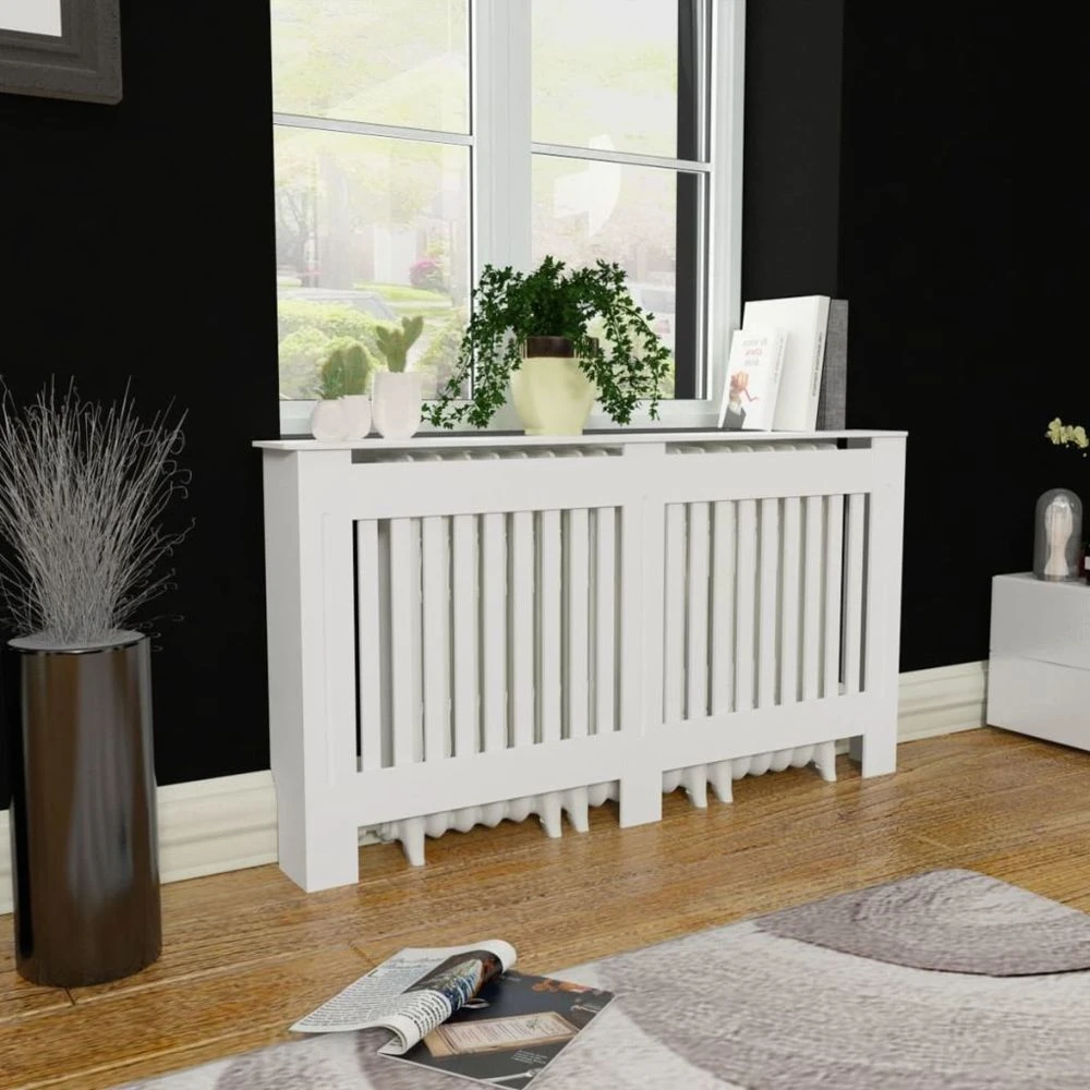 VidaXL Cache-radiateur 152 Cm MDF Blanc