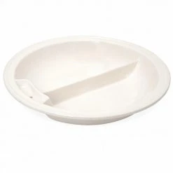 Pujadas Bac Alimentaire Porcelaine Rond 2 Compartiments Pour Chafing Dish Inox...