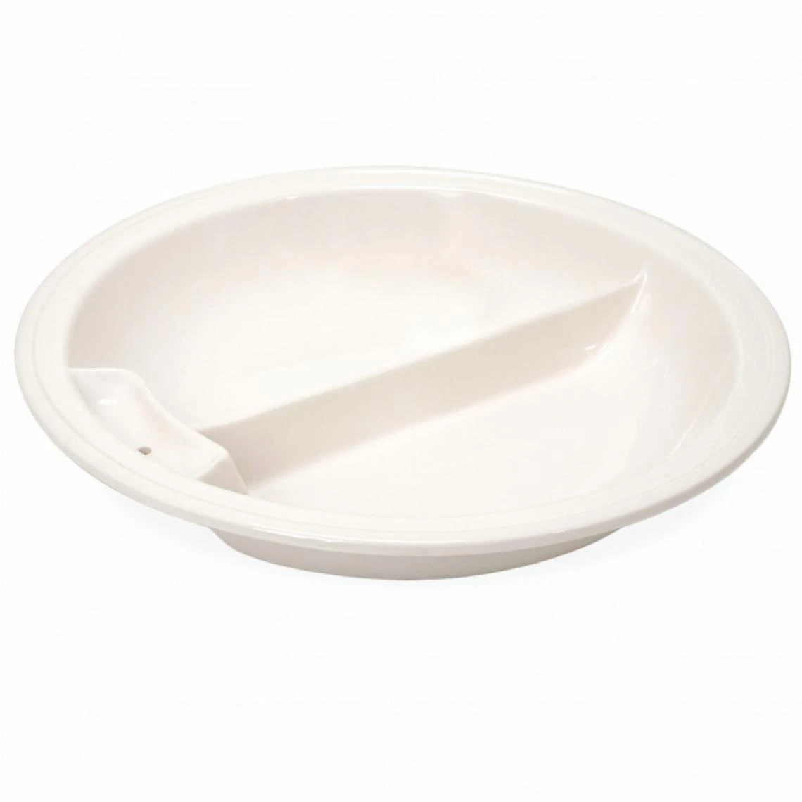 Pujadas Bac Alimentaire Porcelaine Rond 2 Compartiments Pour Chafing Dish Inox...