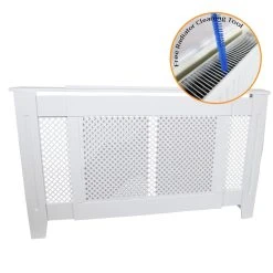 MonsterShop Cache Radiateur Ajustable En MDF Blanc De 140cm Ă 192cm De Large