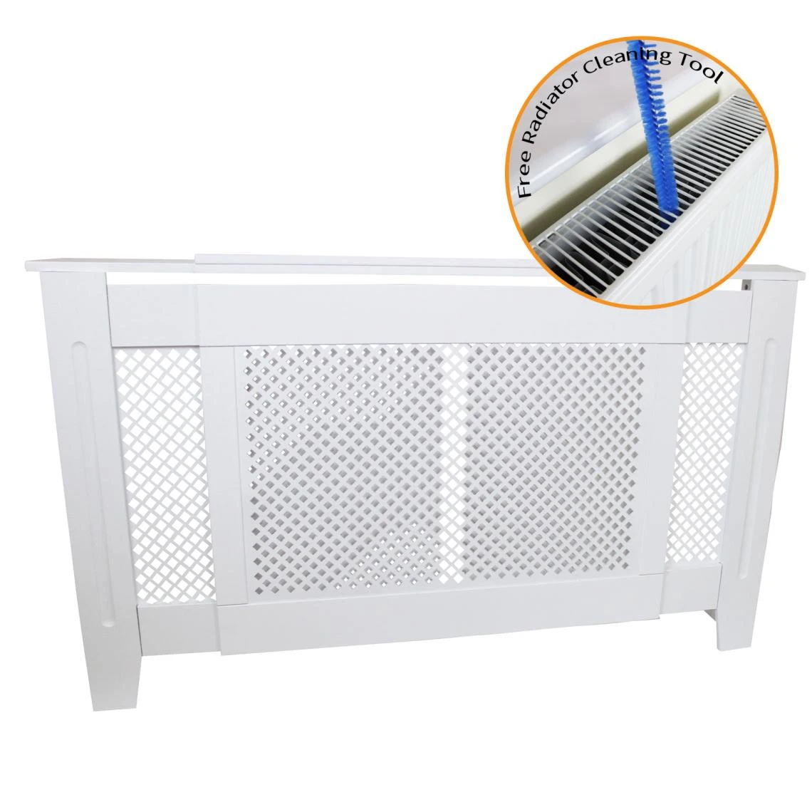 MonsterShop Cache Radiateur Ajustable En MDF Blanc De 140cm Ă 192cm De Large