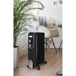 THOMSON Radiateur Bain D'huile électrique 2000W Gris Noir