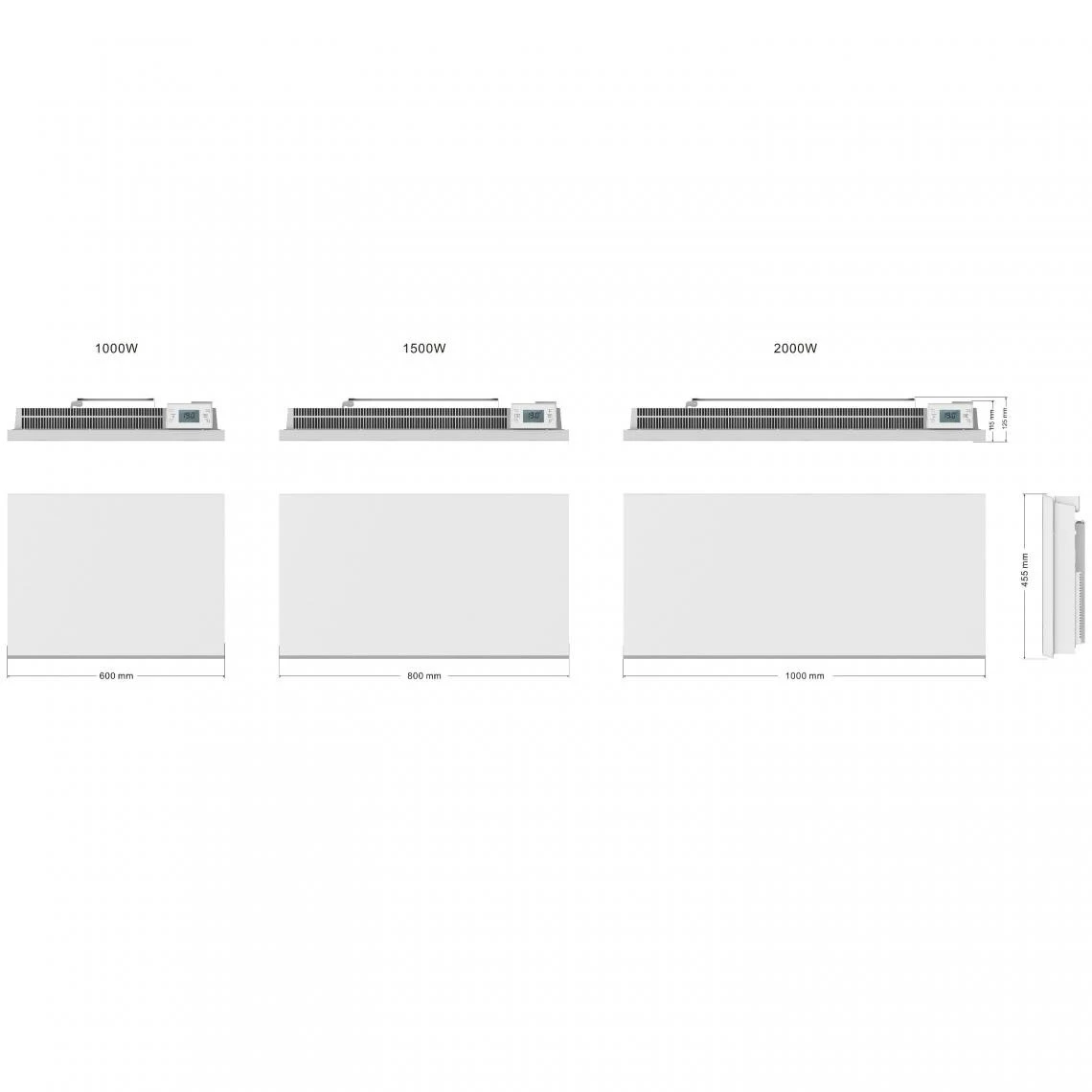 Kalia Radiateur électrique à Inertie POAS Blanc Céramique 1000W – Image 3