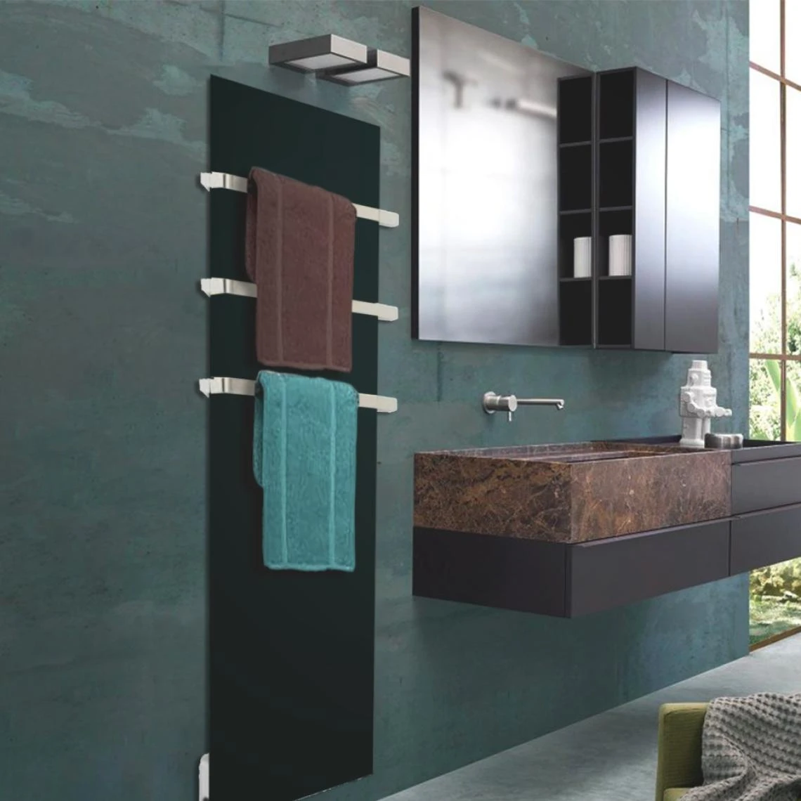 Ilo Radiateur électrique Plat Panneau Rayonnant Noir 180x40cm Convertible... – Image 3