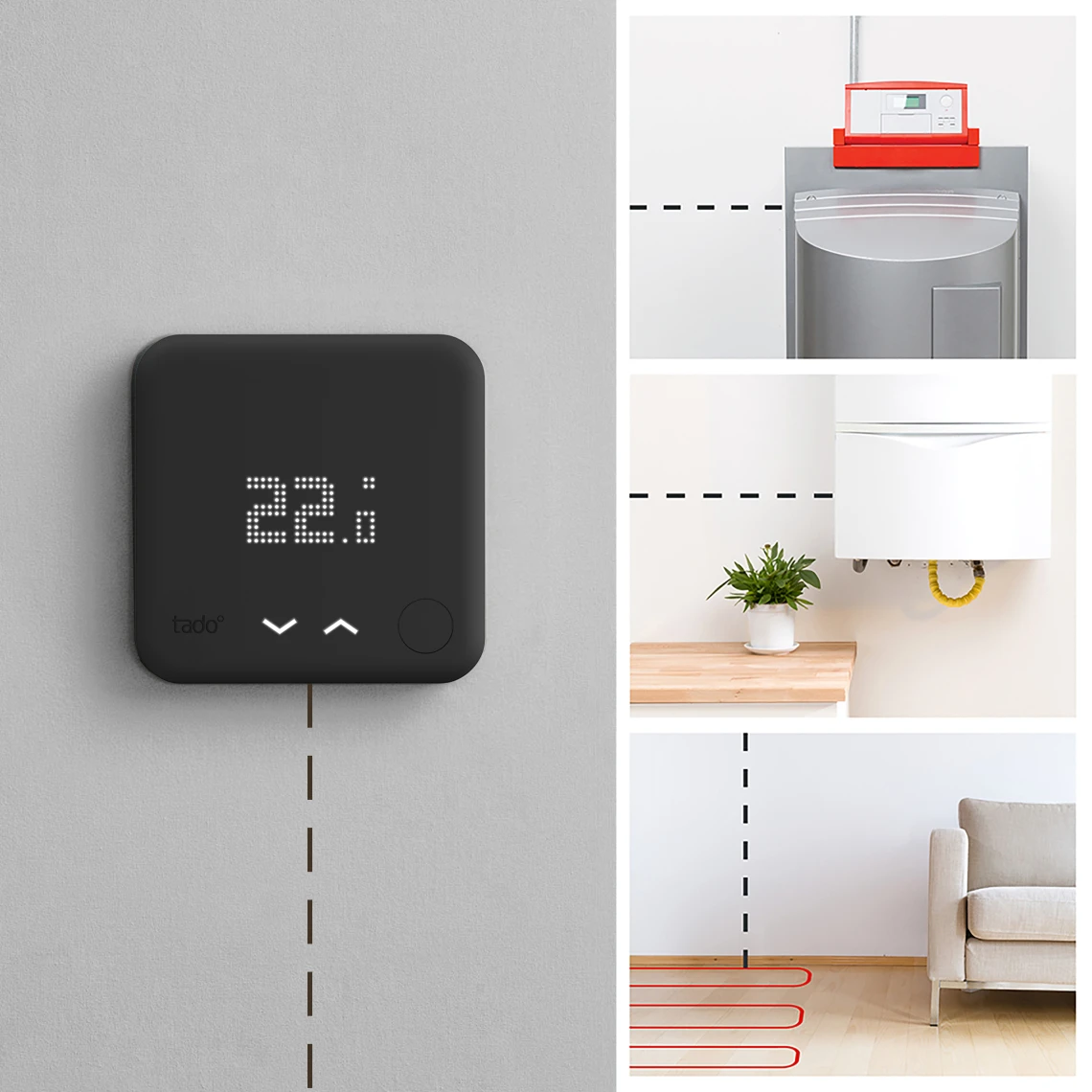 Tado Thermostat Connecté Filaire Black Edition Kit De Démarrage V3+ - 2 T... – Image 3