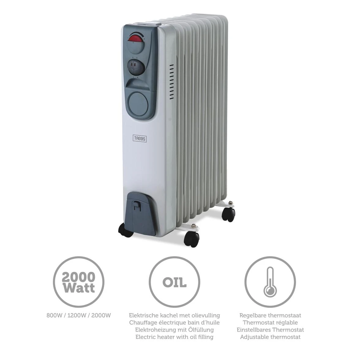 Trebs 99405 - Chauffe-huile Sur Roues,blanc – Image 4