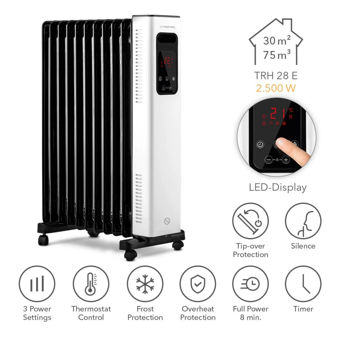 TROTEC Radiateur Bain D'huile TRH 28 E – Image 4