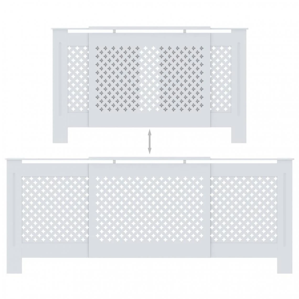 VidaXL Cache-radiateur MDF Blanc 205 Cm – Image 5