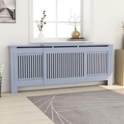 VidaXL Cache-radiateur MDF Gris 205 Cm
