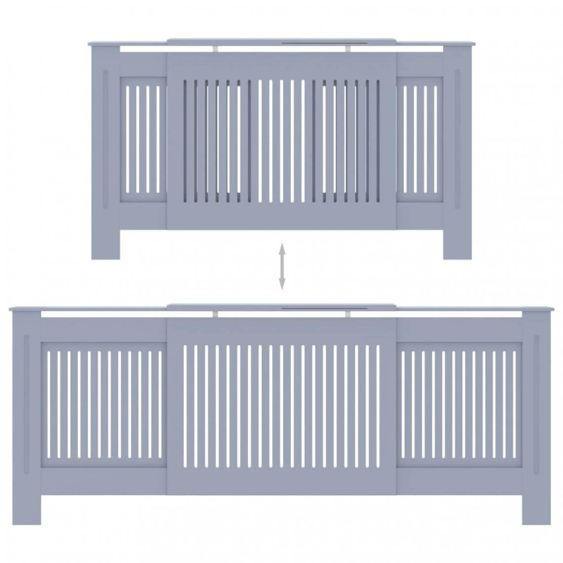 VidaXL Cache-radiateur MDF Gris 205 Cm – Image 5