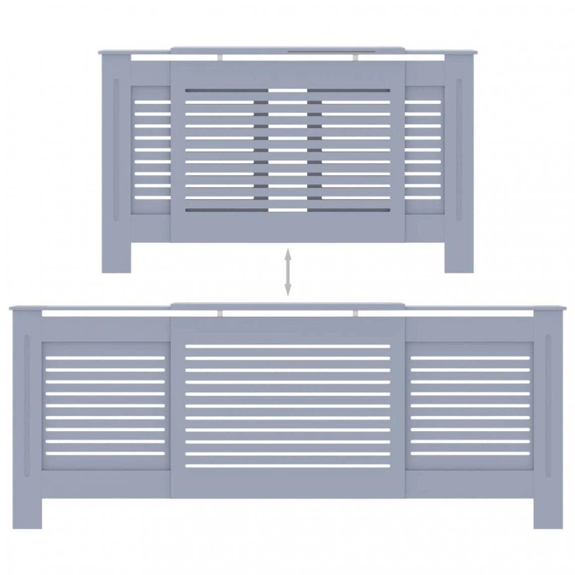 VidaXL Cache-radiateur MDF Gris 205 Cm – Image 5