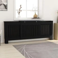 VidaXL Cache-radiateur MDF Noir 205 Cm