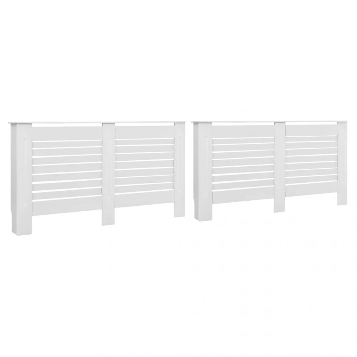 VidaXL Cache-radiateurs 2 Pcs Blanc 152x19x81,5 Cm MDF – Image 2
